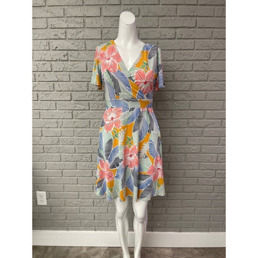 Ann Taylor Women Multicolored Floral Fit & Flare Summer Dress Size XS